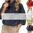 thumbnail image 4 of HongQid Stand Collar Windbreaker Jacket for Women Long Sleeve Elastic Cuff Drawstring Hem Loose Outerwear Casual Travel Camping Spring Fall Outfits Ladies Fashion Lightweight Outer Coat, 4 of 7