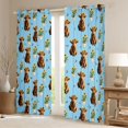 Erosebridal Country Highland Cow Animals Blackout Curtains,Glow Blue ...