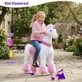 thumbnail image 3 of PonyCycle Ride-On Unicorn Toy for Kids, Plush Riding Toy with Sound & Hand Brake, Kid-Powered, Ages 7+, Pink, Ux502, 3 of 10
