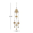 thumbnail image 3 of DecMode 32" Brown Mango Wood Handmade 3 String Hamsa Buddha Windchime with Glass Beads and Cone Bells, 3 of 8