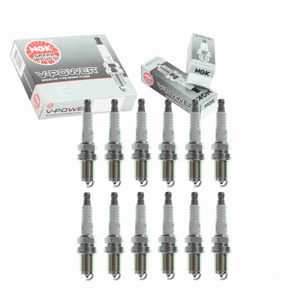 12 pc NGK V-Power Spark Plugs compatible with Mercedes-Benz SLK320 3.2L V6 2001-2002