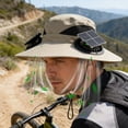 thumbnail image 6 of Solar Powered Fan Hat, Wide Sun Hat 2 USB Solar Charging Fans, Upgraded Outdoor Protection Bucket Hat for Fishing Hiking Gardening Beach, 6 of 6