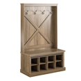 thumbnail image 2 of Pemberly Row Entryway Bench Hall Tree withShoe Storage in Rustic Oak, 2 of 8