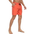 thumbnail image 3 of Mowujeit Men's Quick Dry Solid Swim Trunks with Mesh Liner - Summer Beach Shorts,Orange, Size XXXL, 3 of 8