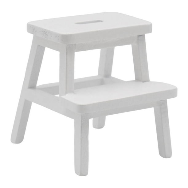 Silla de casa de muñecas, accesorios en miniatura, sillas modelo para habitación infantil. Blanco