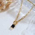 thumbnail image 2 of Lsnesstla Emerald-cut Black CZ Pendant Paperclip Chain Necklace Paperclip Toggle Necklace Black Jewelry Gift for Women, 2 of 7