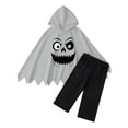 thumbnail image 3 of RMGVDSD Toddler Baby Boys Halloween Ghost Face Print Poncho Cape Hooded Tops And Pants 2pcs Holiday Party Dress Up Outfit Cute Clothes 9-12 Months, 3 of 9