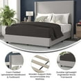 thumbnail image 6 of EMMA + OLIVER Queen Size Wingback Headboard Modern Platform Bed, Gray, 6 of 12