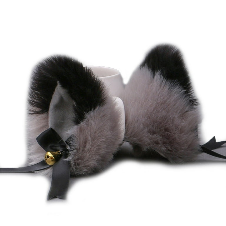 BINYOU 1 Pair Japanese Lolita Anime Hair Clips Cute Furry Cat Ears Hairpin with Bowknot Bell Cosplay Costume Snap Barrette BINYOU 1 Pair Japanese Lolita Anime Hair Clips Cute Furry Cat Ears Hairpin with Bowknot Bell Cosplay Costume Snap Barrette