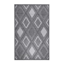 Modern Diamond Geometric Lattice Indoor/Outdoor Area Rug, Gray, 6' x 8' 10"