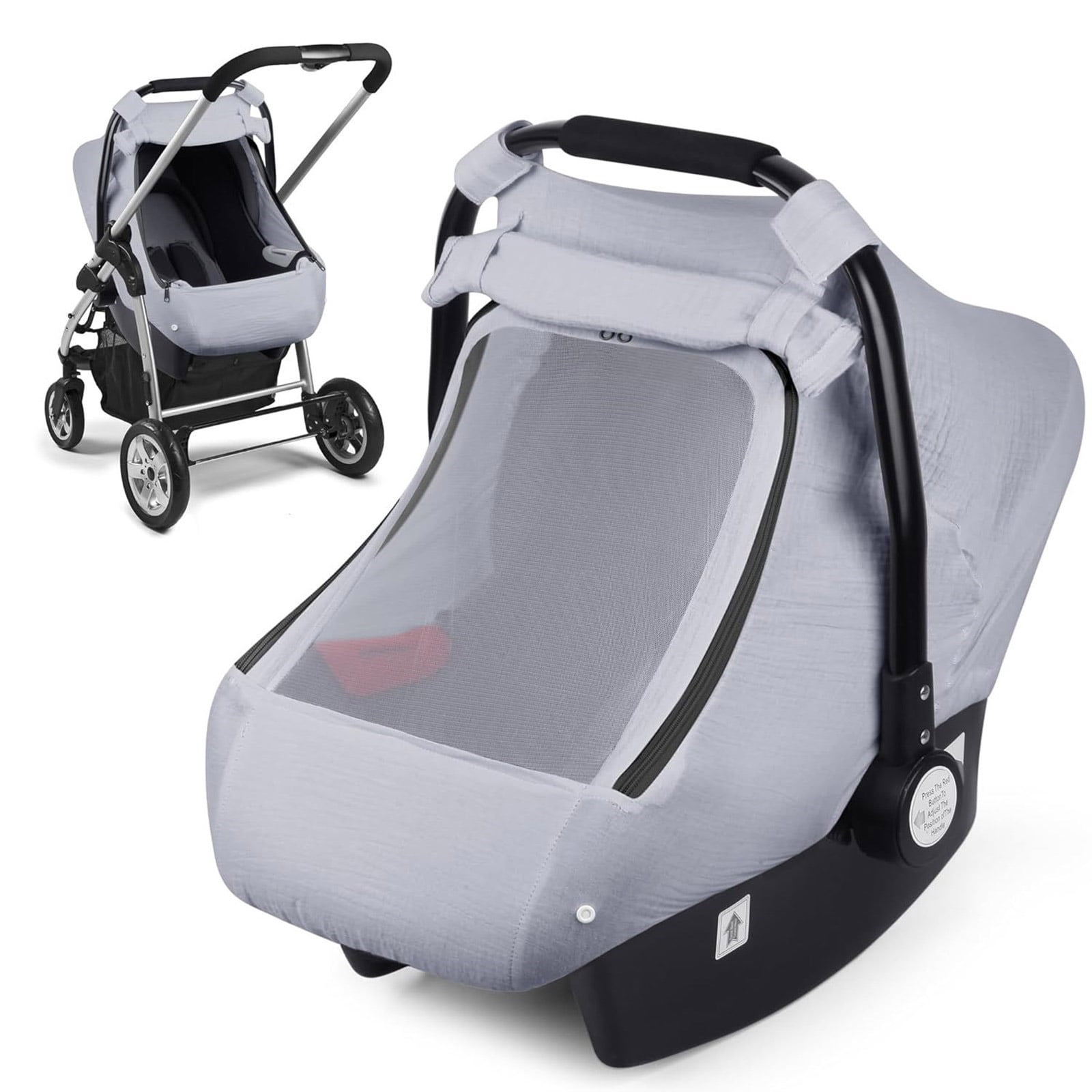 RUISINERY Infant Canopy with Soft & Breathable Window, Baby Strollers Guard for Boys Girls Windproof Carry Basket Sleeve