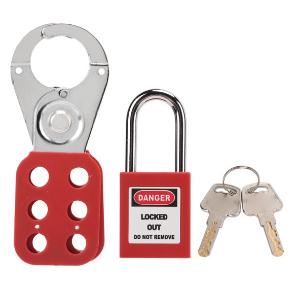 Cerrojo de seguridad de 6 orificios con candado de 38 mm/1,5 pulgadas para uso industrial, con bloqueo y etiquetado de 25 mm/0,98 pulgadas.