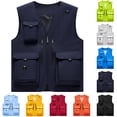 thumbnail image 2 of ZCFZJW Men's Casual Lightweight Outdoor Fishing Vest Work Safari Travel Photo Hunting Camping Cargo Vest Jacket with Multi Pockets Yellow XXL, 2 of 4
