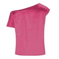 thumbnail image 4 of gbyLJF Womens Tunic Tops To Wear with Leggings White Tunic Business Casual Tops for Women Womens Basic Tee Hot Pink M, 4 of 7
