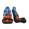 Xecao Magical Stained Glass Castle for Automotive Seat Covers for Cars