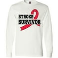 thumbnail image 3 of Inktastic Stroke Survivor with Red Ribbon Long Sleeve T-Shirt, 3 of 5