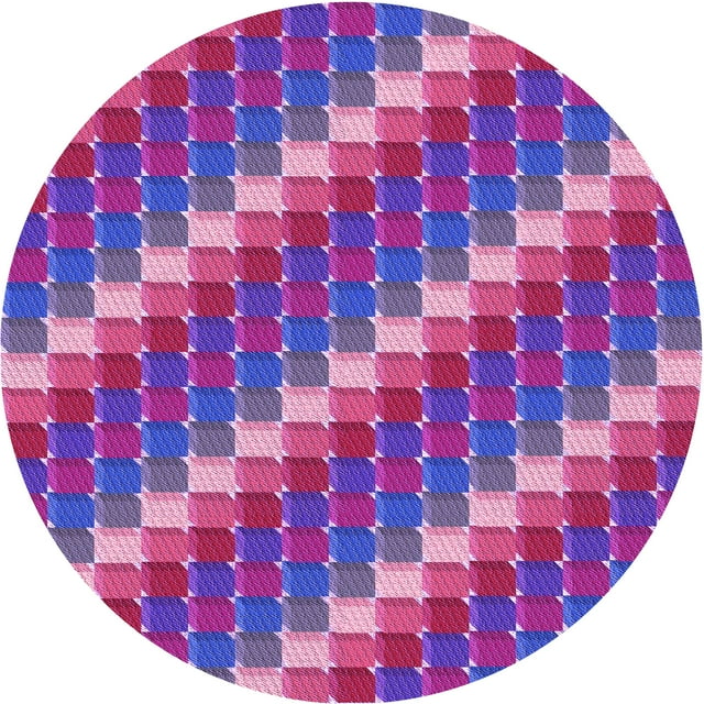 Ahgly Company Machine Washable Indoor Square Transitional Medium Purple Area Rugs, 3' Square
