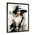 thumbnail image 2 of Designart "Black and White Fashion Runway Model III" Fashion Framed Wall Art - Glam Black Fashion Illustration Entryway Framed Wall Art Print, 2 of 6