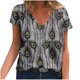 thumbnail image 1 of Camisetas con estampado floral con cuello en V para mujer Blusas femeninas cómodas a la moda Tops OAVQHLG3B Store  lin121212, 1 of 4