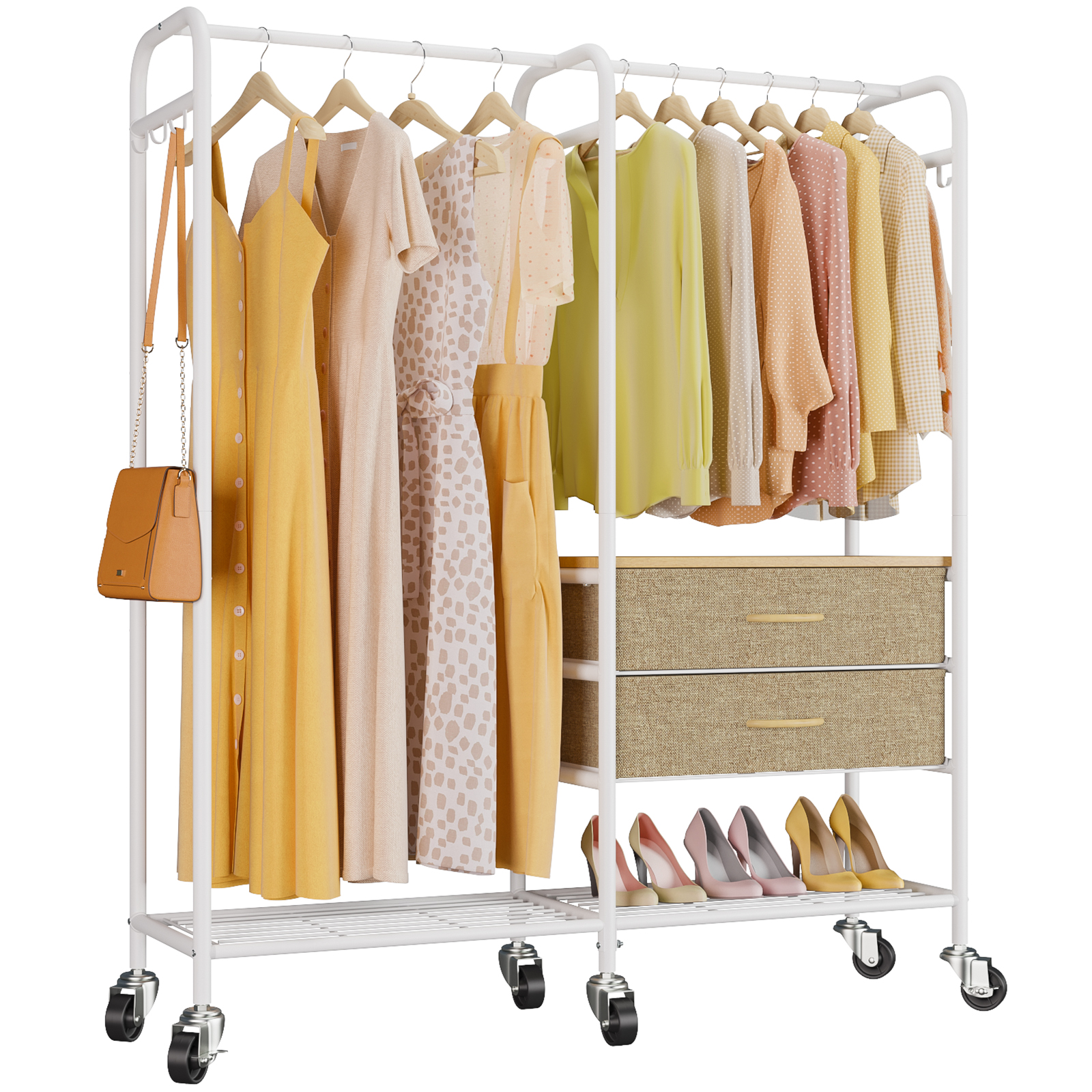 Timate P4 Heavy Duty Rolling Garment Rack Freestanding Clothes Rack