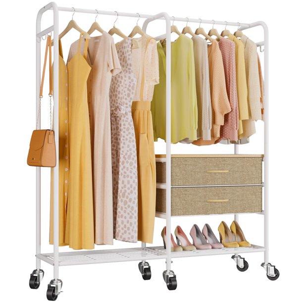 Timate P4 Heavy Duty Rolling Garment Rack Freestanding Clothes Rack