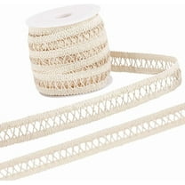 20 Yards Cotton Lace Trim Ribbons Floral White 1 inch(25mm)