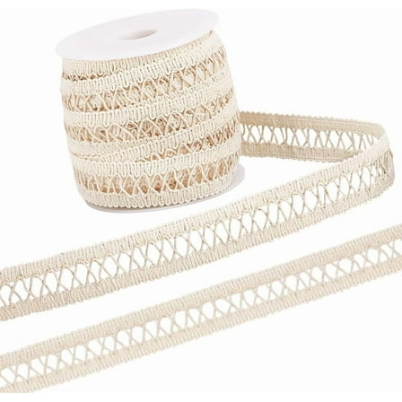 20 Yards Cotton Lace Trim Ribbons Floral White 1 inch(25mm)
