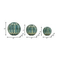 thumbnail image 3 of Patterned Ceramic Orbs for Home Decor Styling - Geometric Sculpture for Bathroom, Office, and Living Room Centerpiece - Ornaments Accent for Coffee Table Display - Set of 3, 6", 5", 4", Blue & Gold, 3 of 12