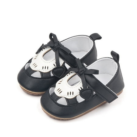 

Bmnmsl Baby Girls Mary Jane Flats Non-Slip Heart Bowknot Princess Dress Shoes