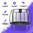 thumbnail image 5 of Machrus Moxie Pumpkin-Shaped Outdoor Trampoline Set with Premium Top-Ring Frame Safety Enclosure, 10 FT - Charcoal, 5 of 6