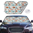thumbnail image 3 of Lsque Cute Tableware Car Windshield Sun Shade | Accordion Folding Style Auto Shade for Car Truck SUV Van | Blocks UV Rays Sun Visor Protector | Medium, 3 of 7