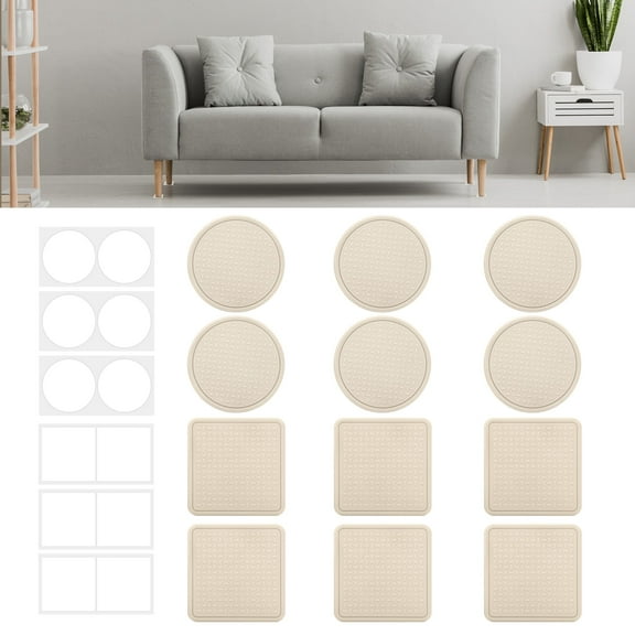EEEkit 12pcs Non-Slip Furniture Pads, Anti-Scratch Floor Pads for Hardwood Floors