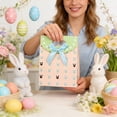 thumbnail image 5 of Easter Bunny Gift Bag with Flap Closure, Beige Paper Tote Bag for Holiday Party Favors, Candy, Chocolate and Small Gifts, 5 of 5