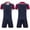 Dark Blue, variant on Kids Soccer Jersey Set, Boys Girls Quick Dry Breathable Camo Color Block Shirt + Black Shorts, Youth Football Training Uniform Sports Outfit 3-12Y(Dark Blue, 9-10 Years)