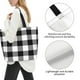 thumbnail image 3 of Balery White And Black Plaid Bolsa Tote Estilo Estético con Cremalleras, Bolsa de Hombro, Bolsa de Compras Grande y Plegable, 3 of 8