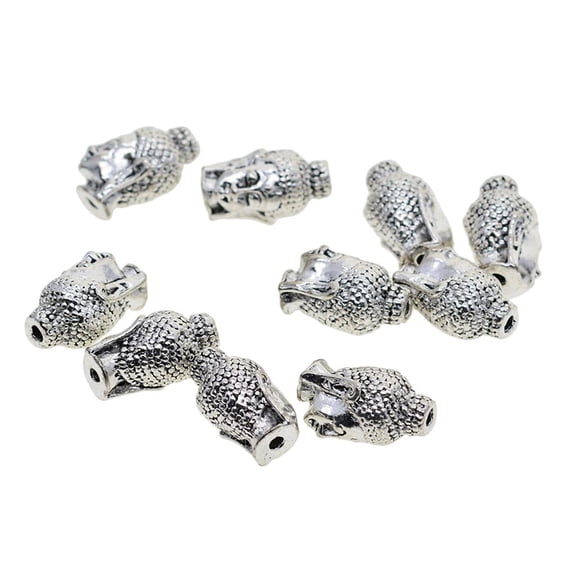 Yunhgft 10x Alloy 3D Buddha Spiritual Spacer Beads Loose Bead Jewelry Findings 22mm