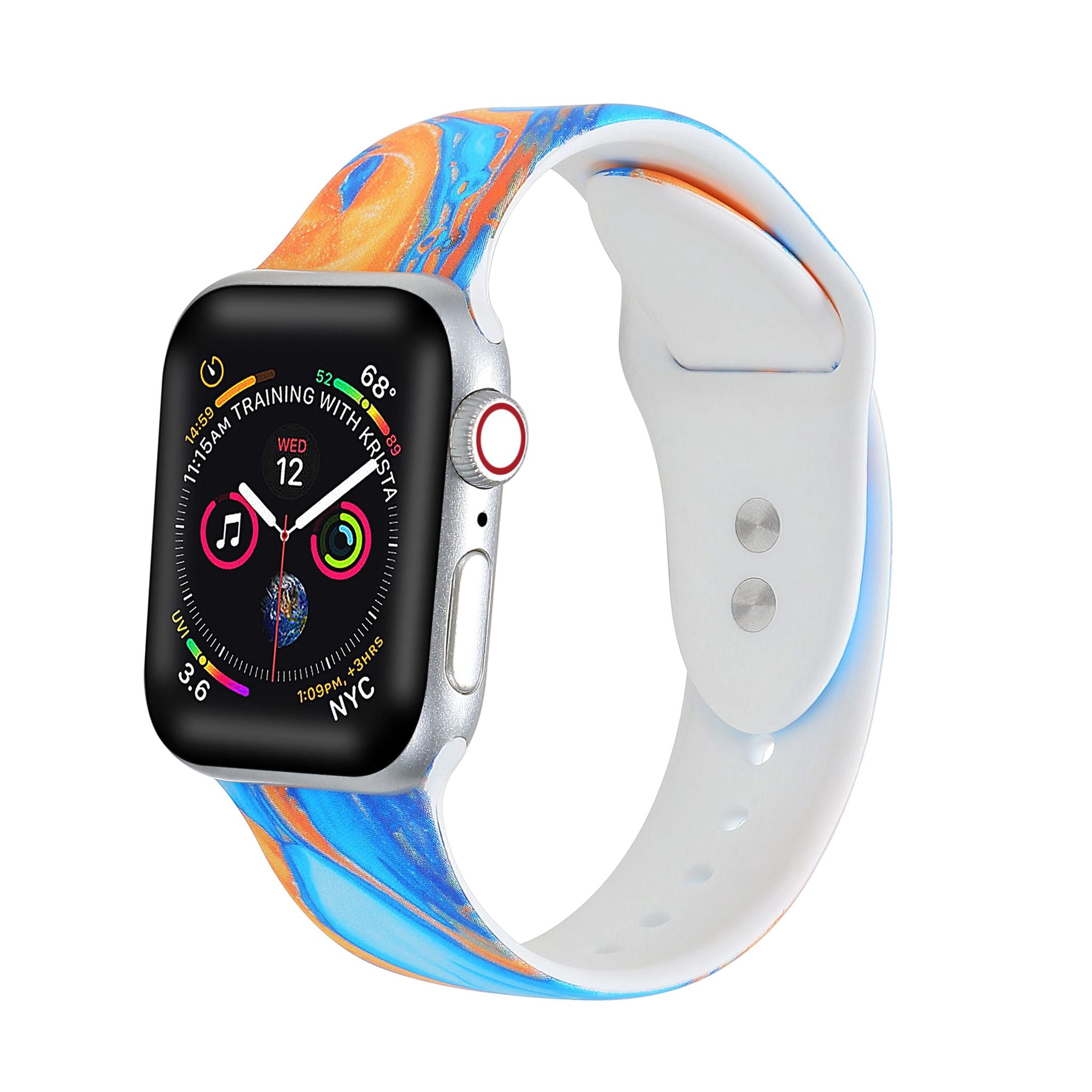 Orange Tie Dye Printed Silicone Band 