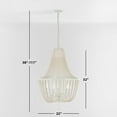 thumbnail image 4 of SAFAVIEH Elanie 5-Light LED Cream Wood Beads Pendant Light with Shade, 4 of 13