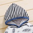 thumbnail image 5 of SDJMa Baby Boys' Short-Sleeve Bodysuit Toddler Kids Baby Hooded Cartoon Letter Print Tops+Stripe Pants Set, 5 of 9