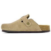Women's Genuine Suede Clogs Soft Cork Footbed Sandals Leather Mules Potato Shoes with Arch Support