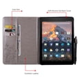 thumbnail image 5 of Fire HD 10/HD 10 Plus Tablet Case (11th Generation, 2021 Release) - Slim Embossed Butterfly Premium Leather Folio Stand Wallet Cover, Gray, 5 of 5