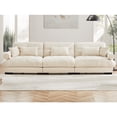 thumbnail image 3 of LiviNest Modular Sofa for Large Living Room: 3-Seat Ergonomic Support System - Deep Seat & Neck Support for Family Movie Nights - Cream Velvet Modern Sectional, 3 of 6