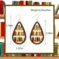 thumbnail image 5 of Wooden Book Earrings Teacher Earrings , teacher accessories women, Handmade Book Club Readers Reading Gifts Presents, Pendant earrings, 5 of 5