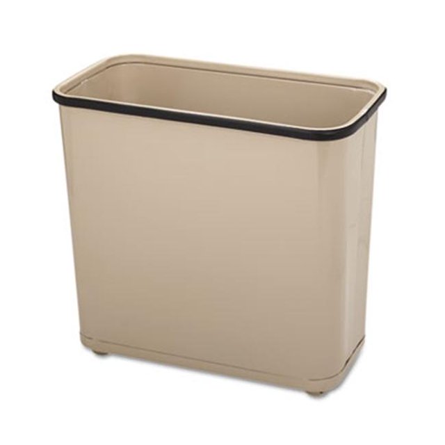 Rubbermaid Commercial WB30R-AL Fire-Safe Wastebasket- Rectangular- Steel- 7.5 gal- Almond
