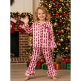 thumbnail image 4 of Rdhnmea Mommy and Me Christmas Pajamas Set Bow Gingerbread Man Print Long Sleeve Shirt with Pants Xmas Sleepwear Loungewear, 4 of 9