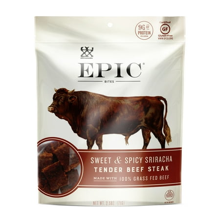 - Epic Jerky Bites, Sweet & Spicy Sriracha, Beef, Cranberry, 2.5 oz. (8 Count)