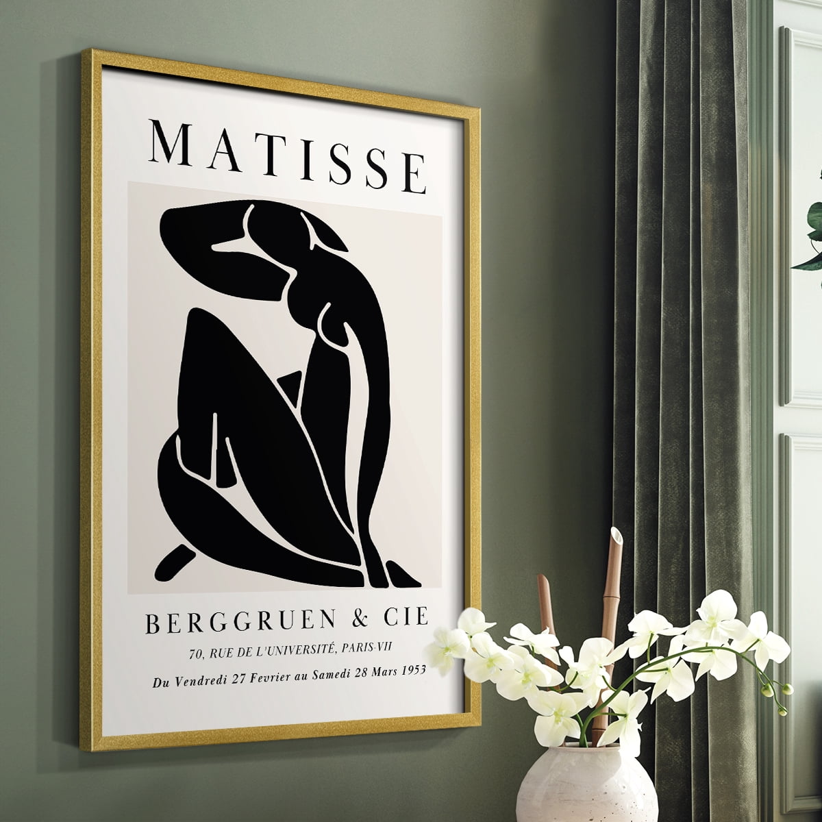 Matisse CDXC in Gold Solid Wood Framed Print No Nail Hanging