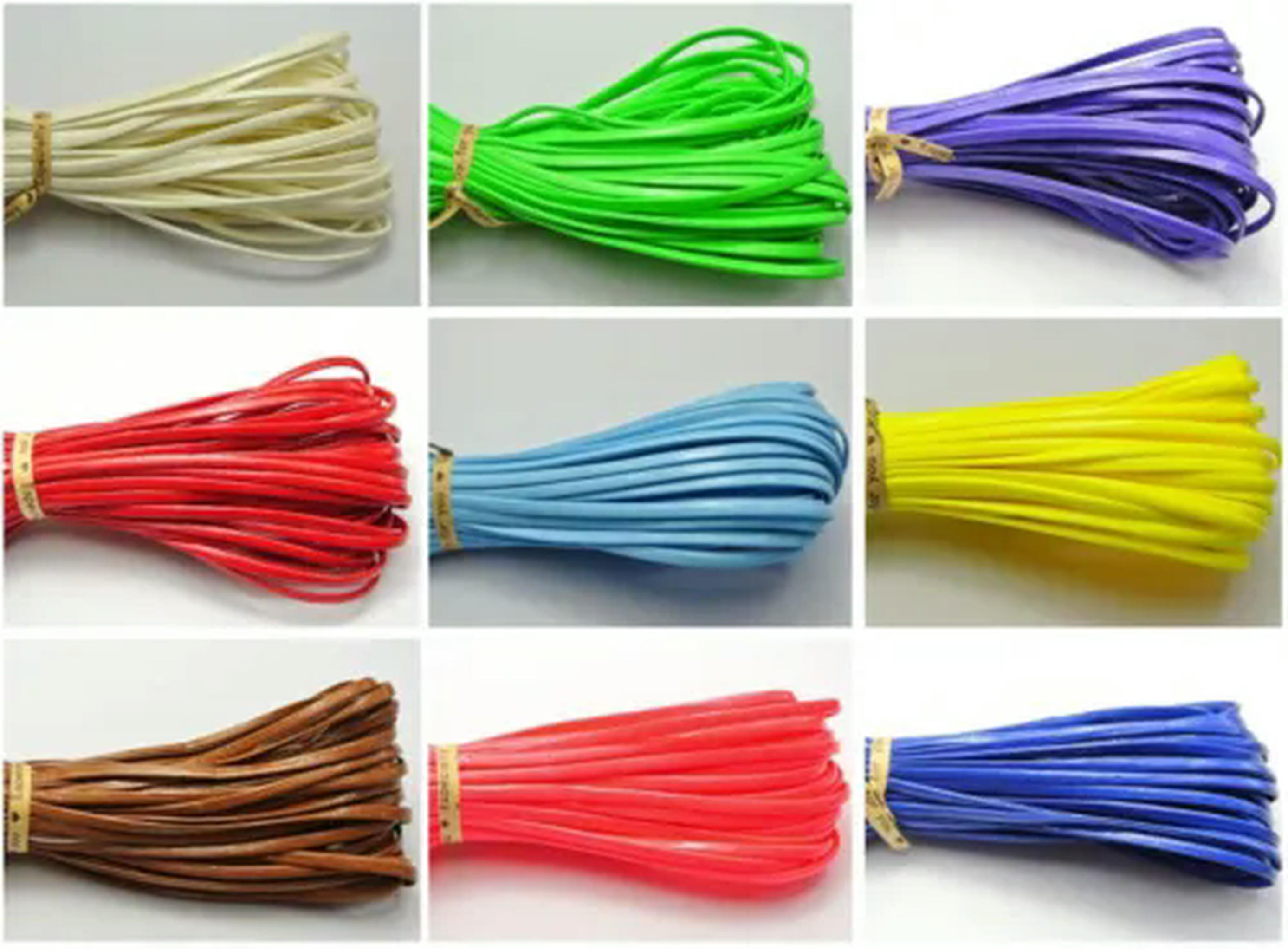 EOEMY 110Yards Soft Faux Leather Flat Lace Trim String Jewelry Cord 2.5mm Color Choice-Orange