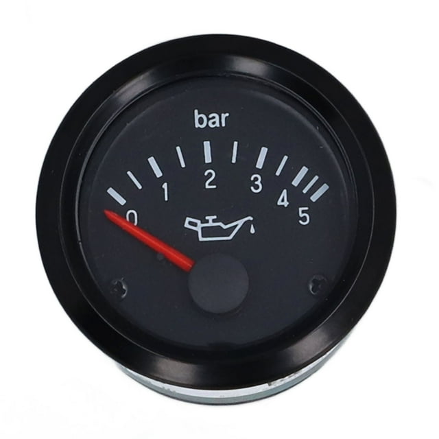 52mm LED Backlit Waterproof Oil Pressure Gauge 0-5bar Range High Accuracy Aluminium Alloy Simple Installation For Engine Fuel Pressure Meter