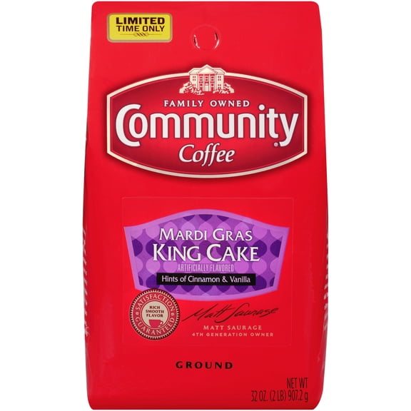 Community® Coffee Mardi Gras King Cake Ground Coffee 32 oz. Bag